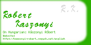 robert kaszonyi business card